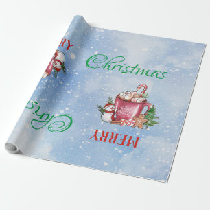 Cold Outside Cup Merry Christmas Happy Holidays Wrapping Paper