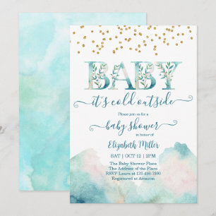 Cold Outside Gender Neutral Baby Shower Invitation