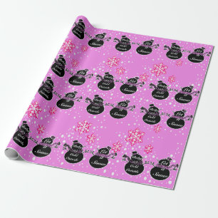 Cold Outside Pink wrapping paper 