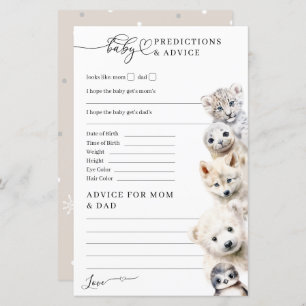 Cold Outside Winter Animals Baby Shower Game