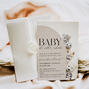 Cold Outside Winter Animals Baby Shower Invitation