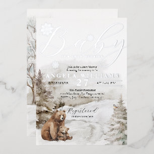 Cold Outside Winter Forest Neutral Baby Shower