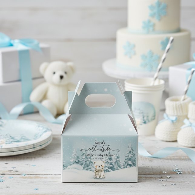 Cold Outside Winter Gender Neutral Baby Shower  Favor Box (Creator Uploaded)
