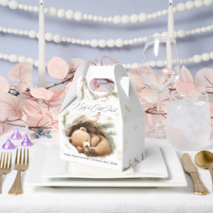 Cold Outside Woodland Bear Winter Baby Shower Favor Box