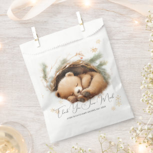 Cold Outside Woodland Bear Winter Baby Shower Favour Bag