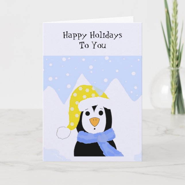 Cold Penguin Holiday Card (Front)