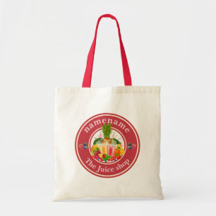Cold Pressed Juice Smoothies fruit shop logo name Tote Bag