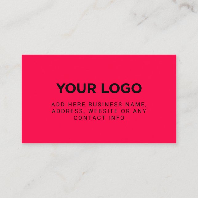 Cold Red | Simple Company Logo Business Card (Front)
