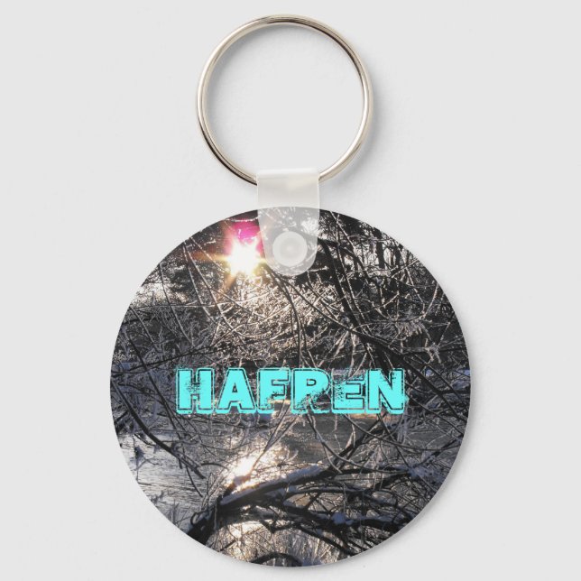 Cold River Hafren, Snow & Sun Keychain (Front)