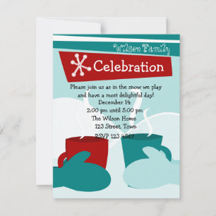 Cold Snow Warm Mittens Invitation