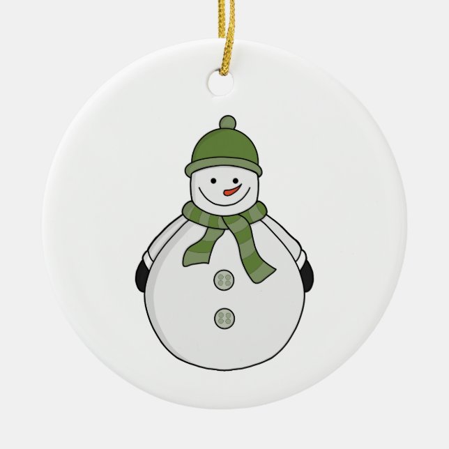Cold snowman ceramic ornament (Front)