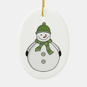 Cold snowman ceramic ornament
