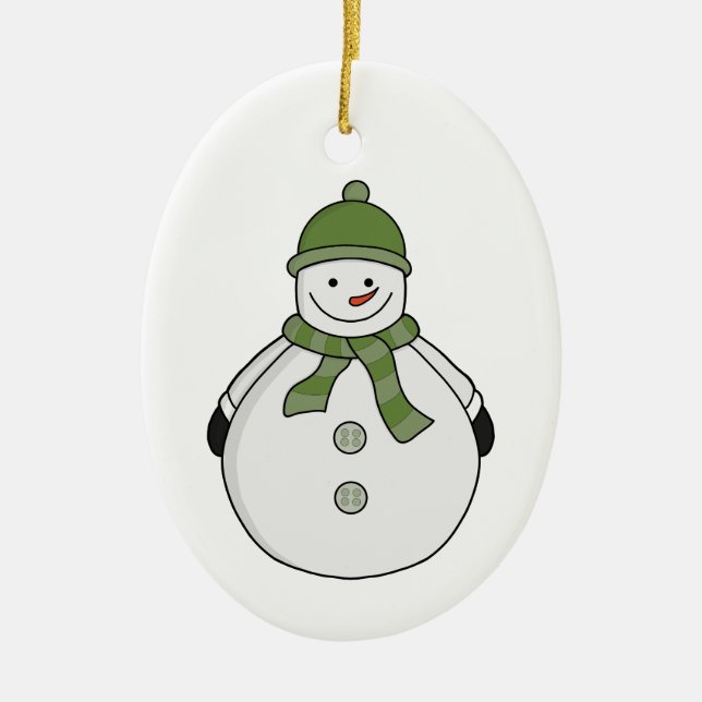 Cold snowman ceramic ornament (Front)