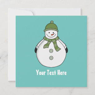 Cold snowman custom thank you card