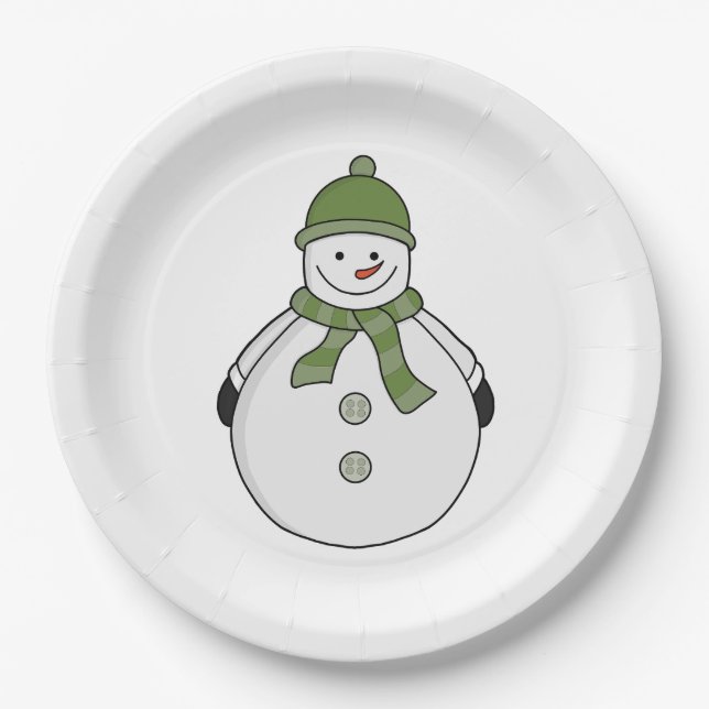 Cold snowman paper plate (Front)