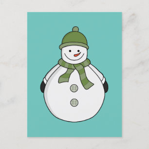 Cold snowman postcard
