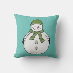 Cold snowman throw pillow