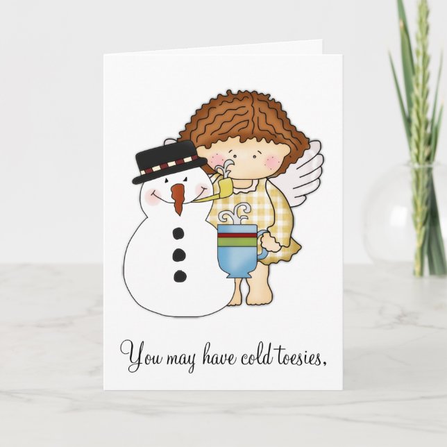 Cold Toe & Warm Heart Winter Angel & Cocoa Card (Front)