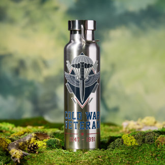 Cold War Airborne Veteran Commando Dagger Water Bottle