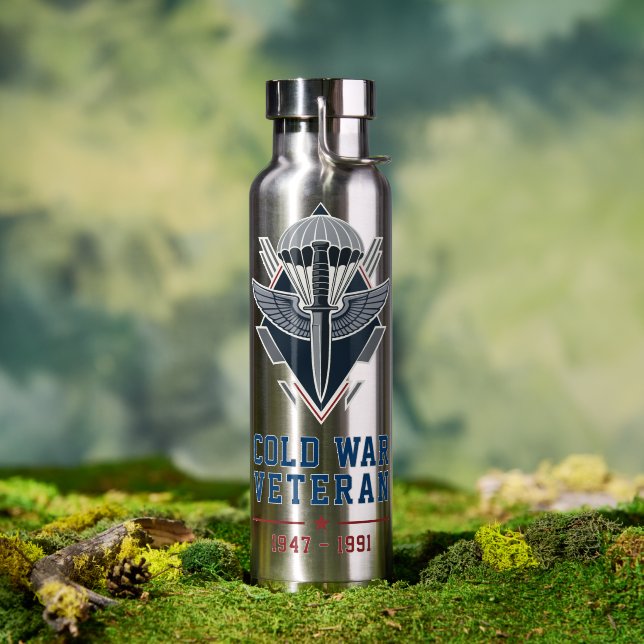 Cold War Airborne Veteran Commando Dagger Water Bottle (Outdoor (Rotated))