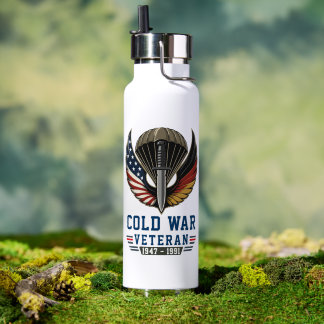 Cold War Veteran US Germany Airborne Paratrooper Water Bottle