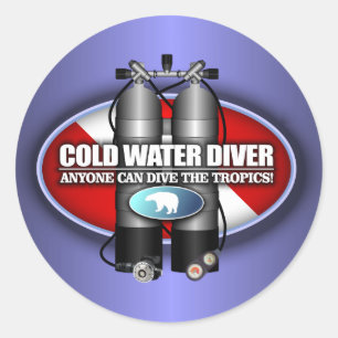 Cold Water Diver (ST) Classic Round Sticker