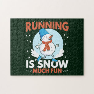 Cold Weather Runner - Running is Snow Much Fun Jigsaw Puzzle
