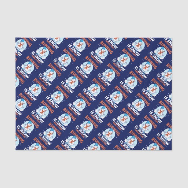 Cold Weather Runner - Running is Snow Much Fun Tissue Paper (Front)