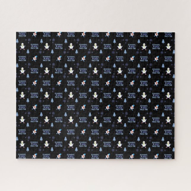 Cold Weather Running Christmas Snowman Jigsaw Puzzle (Horizontal)