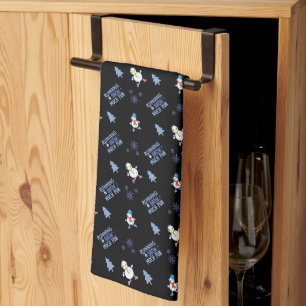Cold Weather Running Christmas Snowman Kitchen Towel