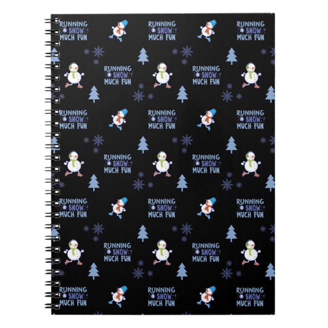 Cold Weather Running Christmas Snowman Notebook (Front)
