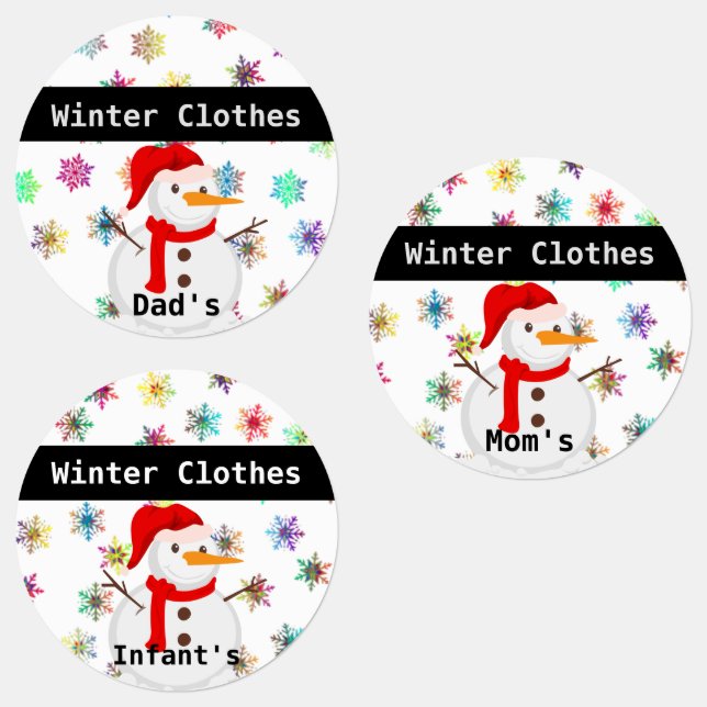 Cold Weather / Seasonal Storage Packaging Labels (Group)