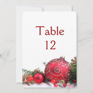 Cold Winter Gold Ribbon Holiday Table card