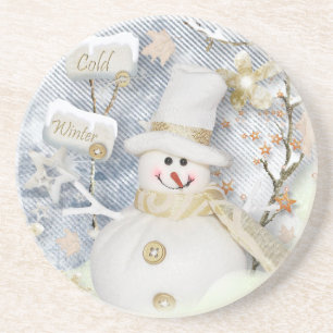Cold Winter Snowman Coaster