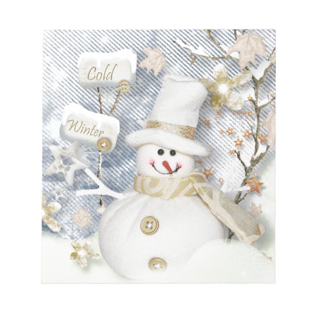 Cold Winter Snowman Notepad (Front)