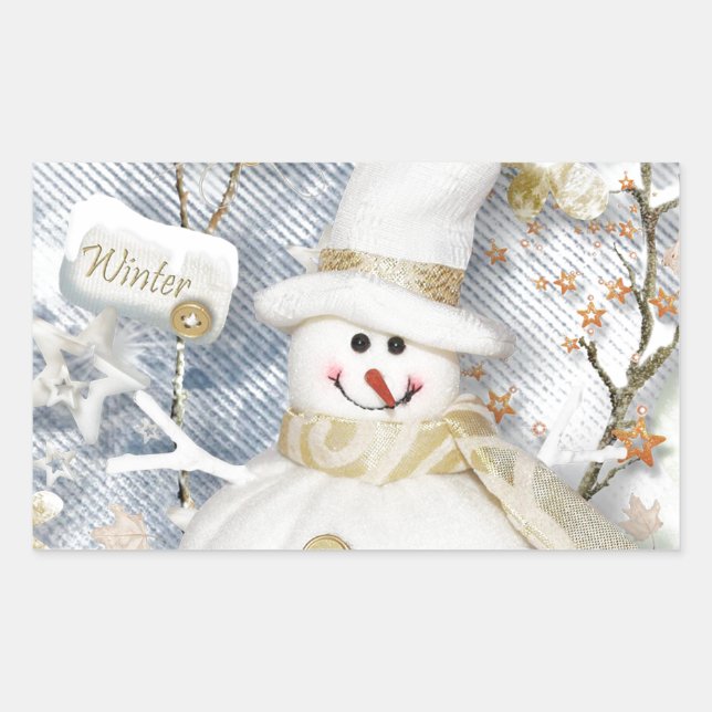 Cold Winter Snowman Sticker (Front)