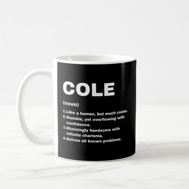 Cole Custom Name Definition Coffee Mug (Left)