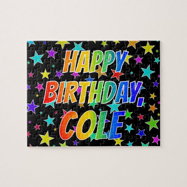 "COLE" First Name, Fun "HAPPY BIRTHDAY" Jigsaw Puzzle (Horizontal)