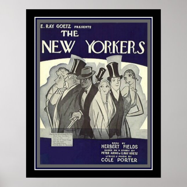 Cole Porter Art Déco "New Yorkers" Imprimer 16 x 2 (Devant)