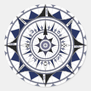 Colecção Rosa dos Ventos Classic Round Sticker