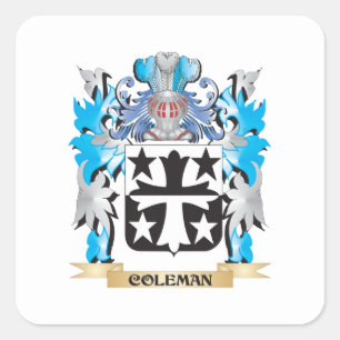 Coleman Coat of Arms - Family Crest Square Sticker