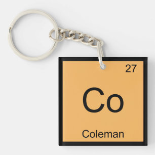 Coleman Name Chemistry Element Periodic Table Keychain