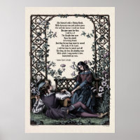 Coleridge "Love" Victorian Poetry Art 20x28