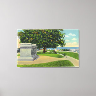 Coles Hill View of Mayflower Burial Monument Canvas Print