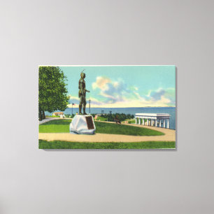 Coles Hill View of the Massasoit Statue Canvas Print