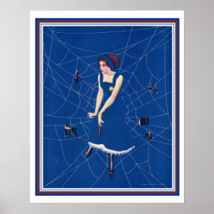 Coles Phillips Deco Spider Web Life Cover 16 x 20 Poster