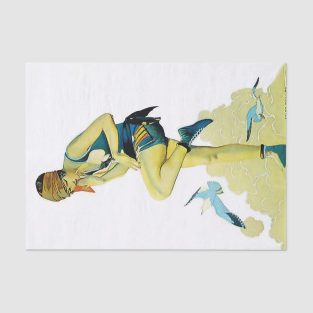 Coles Phillips ‘Fadeaway Girl’  “A Quick Dip” Tissue Paper (Front)