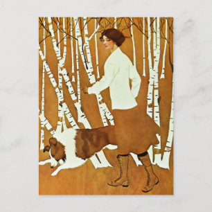 Coles Phillips ‘Fadeaway Girl’ Autumn Walk Cov Postcard