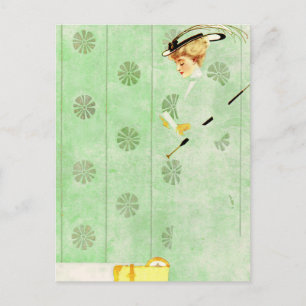 Coles Phillips ‘Fadeaway Girl’ “Green Wallpaper" Postcard