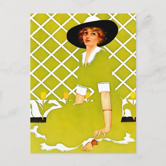 Coles Phillips ‘Fadeaway Girl’  “Spring Garden" Postcard (Front)